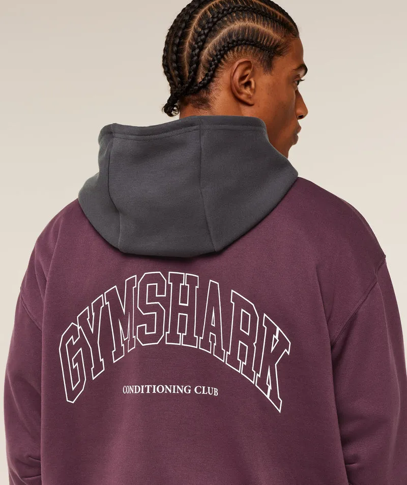 Gymshark Collegiate Tech Hoodie - Impact Burgundy