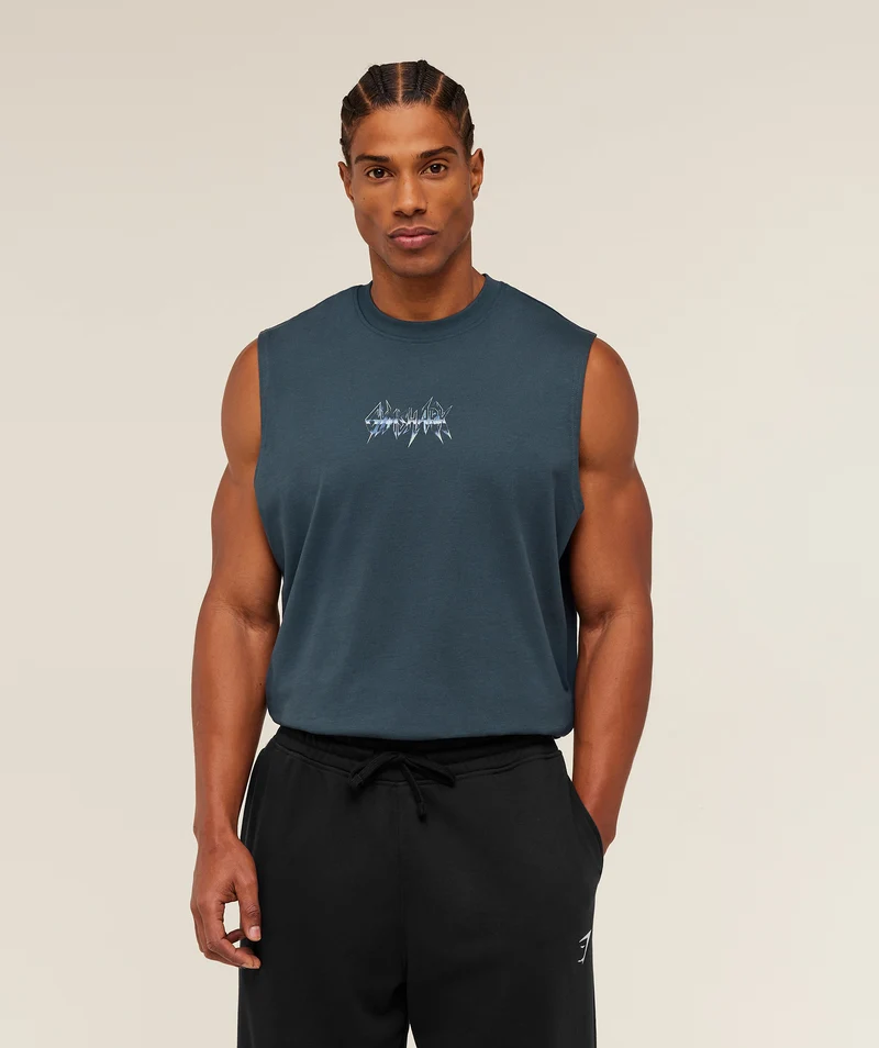 Gymshark Eagle Band Style Graphic Tank - Stealth Blue
