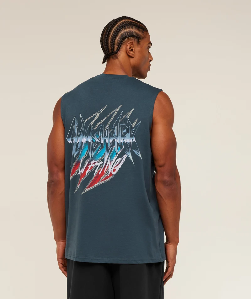 Gymshark Eagle Band Style Graphic Tank - Stealth Blue