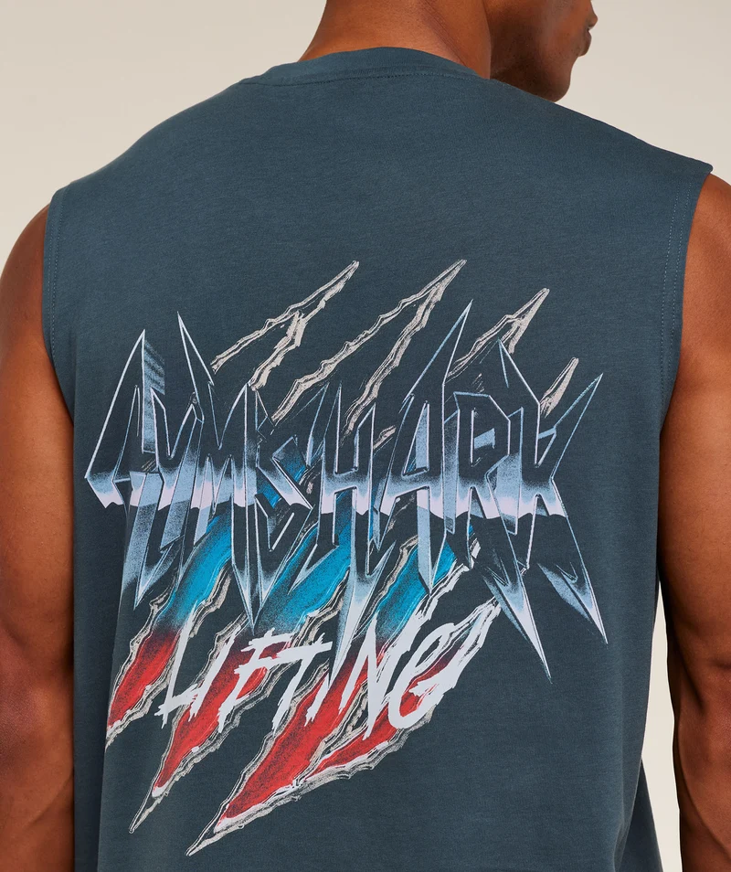 Gymshark Eagle Band Style Graphic Tank - Stealth Blue