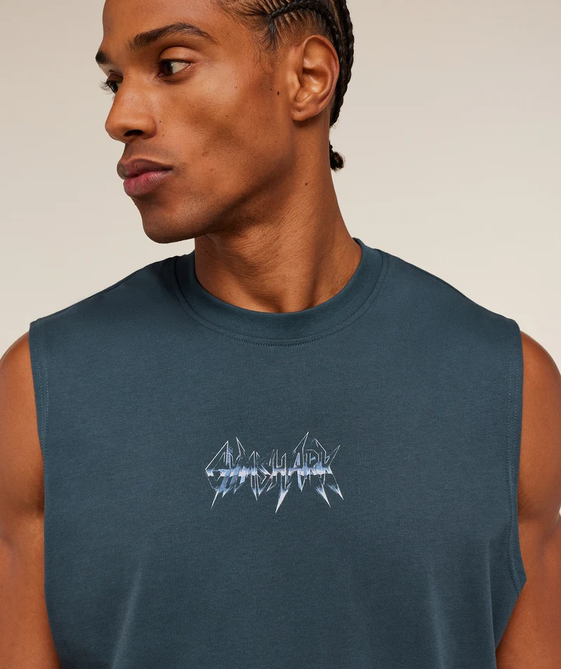 Gymshark Eagle Band Style Graphic Tank - Stealth Blue