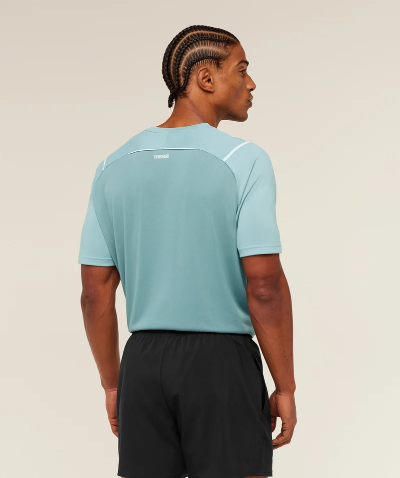 Gymshark Arrival Contrast T-Shirt - Flow Blue/Storm Blue