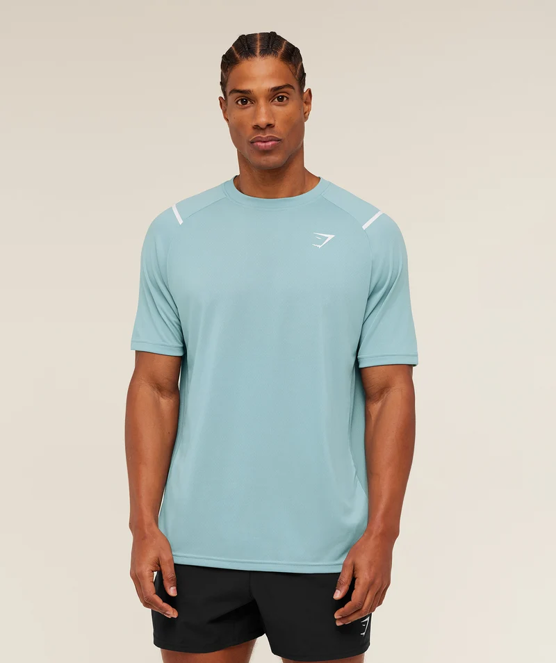 Gymshark Arrival Contrast T-Shirt - Flow Blue/Storm Blue