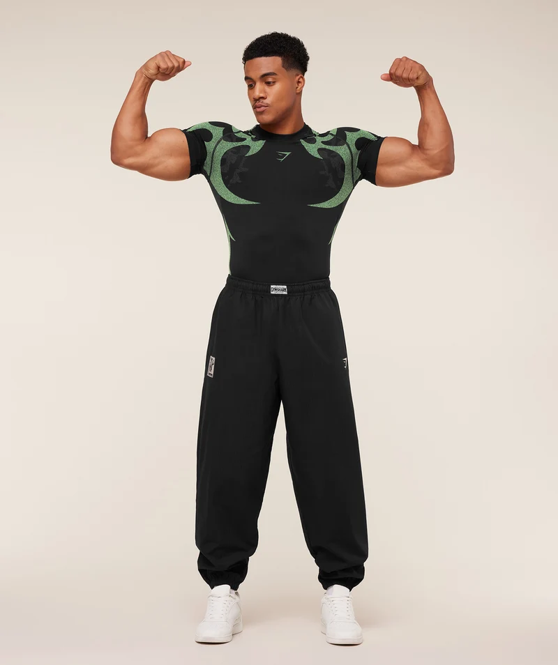 Gymshark Storm Seamless T-Shirt - Black/Active Green