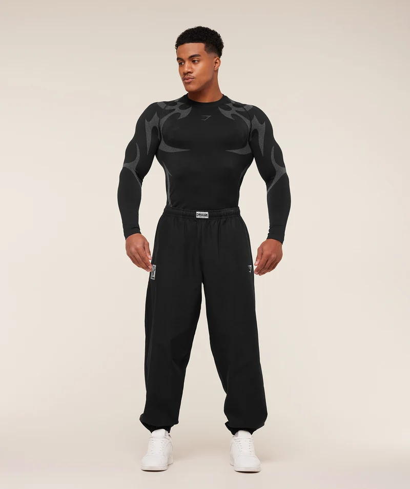 Gymshark Storm Seamless Long Sleeve T-Shirt - Black/Pitch Grey