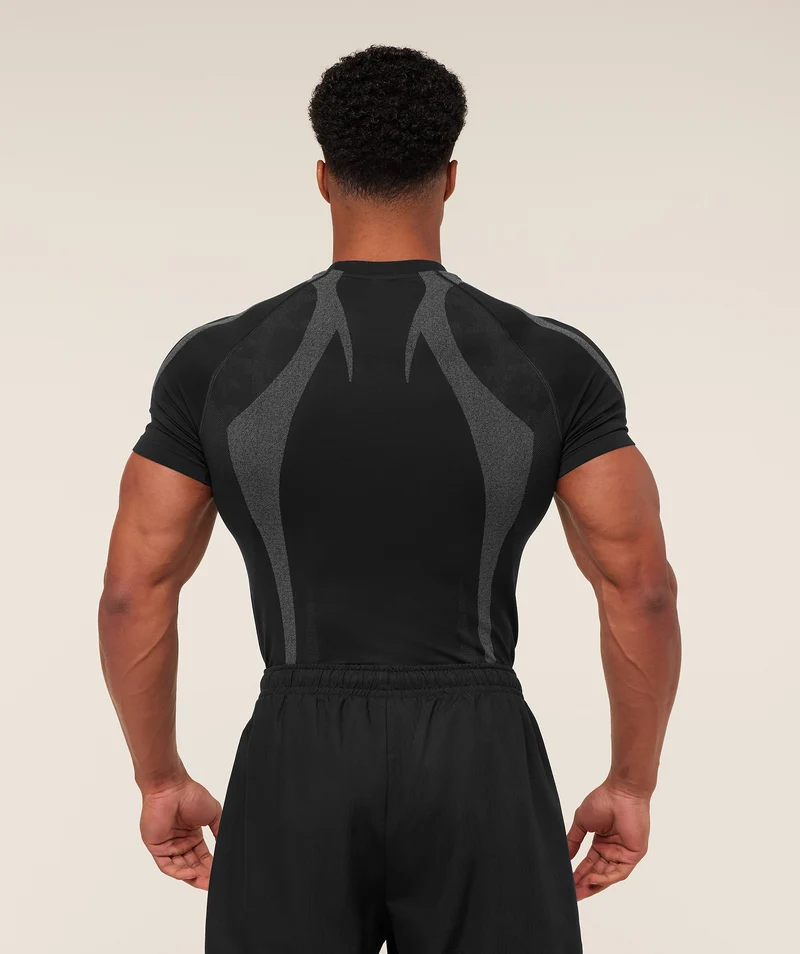 Gymshark Storm Seamless T-Shirt - Black/Pitch Grey
