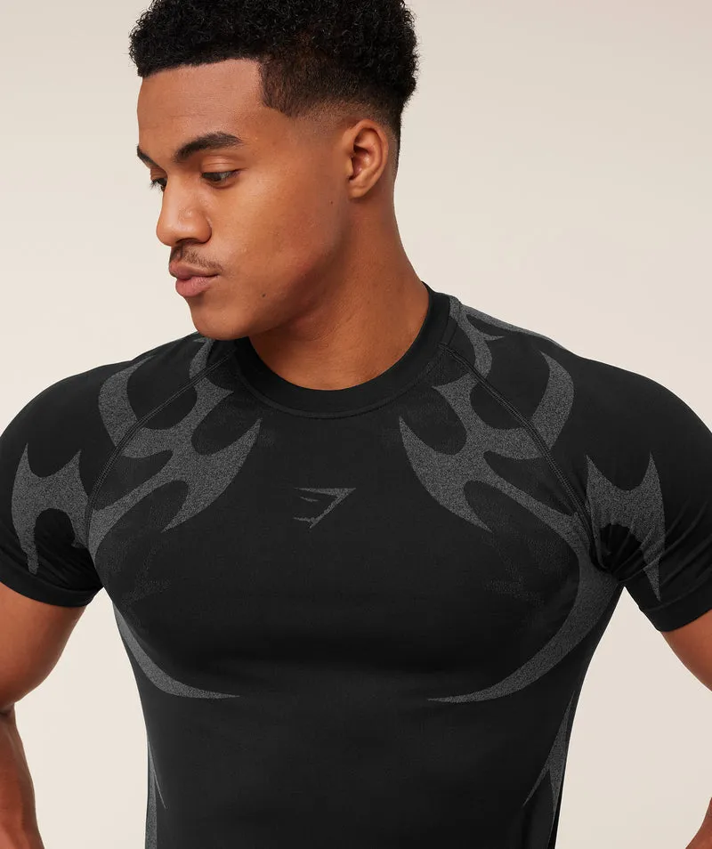 Gymshark Storm Seamless T-Shirt - Black/Pitch Grey