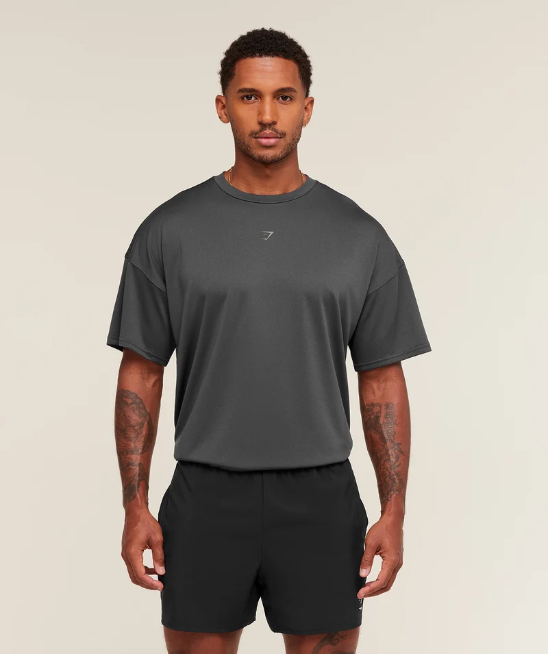 Gymshark Hybrid Athlete T-Shirt - Onyx Grey