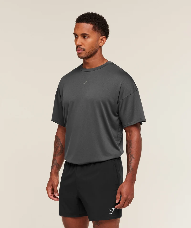 Gymshark Hybrid Athlete T-Shirt - Onyx Grey