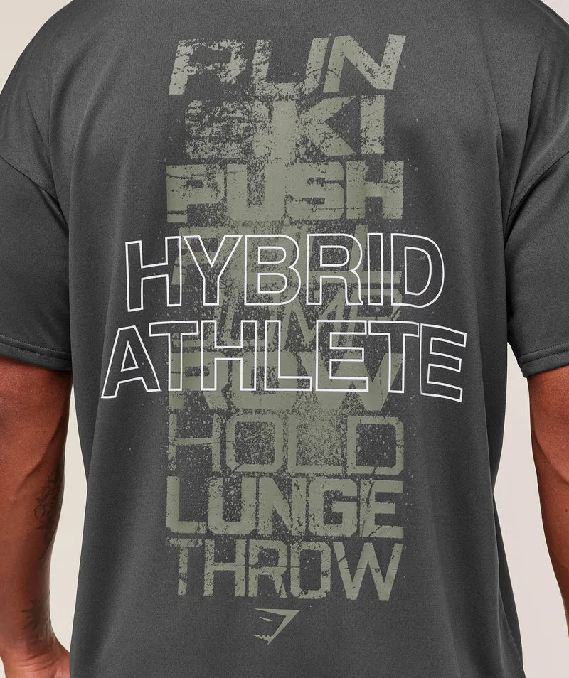 Gymshark Hybrid Athlete T-Shirt - Onyx Grey