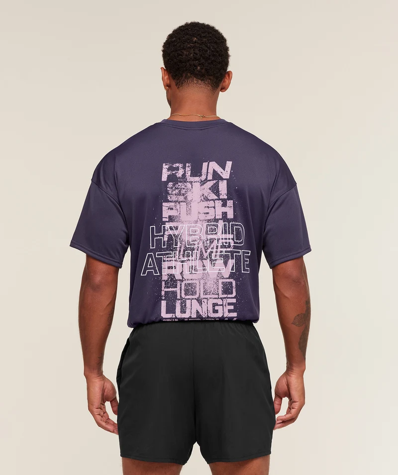 Gymshark Hybrid Athlete T-Shirt - Midnight Purple