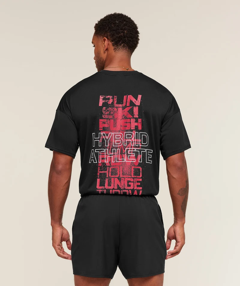 Gymshark Hybrid Athlete T-Shirt - Black