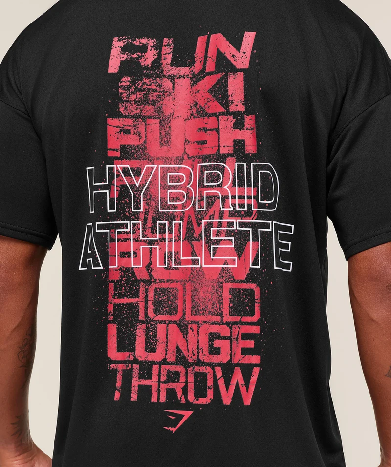 Gymshark Hybrid Athlete T-Shirt - Black