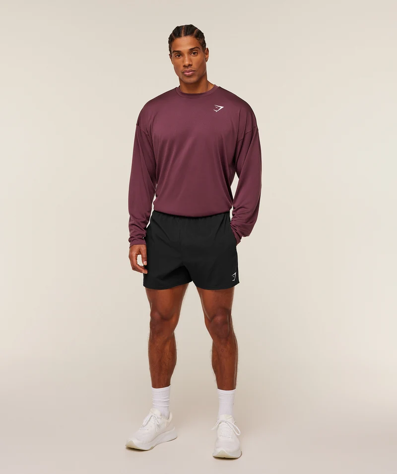 Gymshark Arrival Oversized Long Sleeve T-Shirt - Impact Burgundy