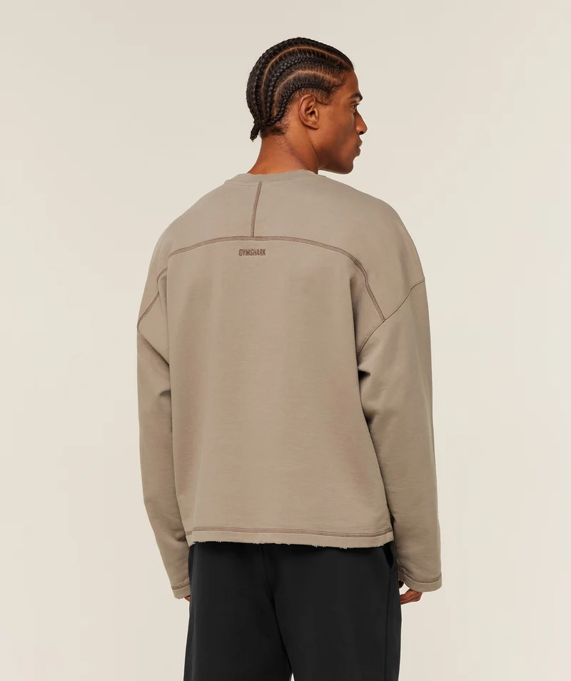 Gymshark Re-Rack Crew Neck Pullover - Lifestyle Brown