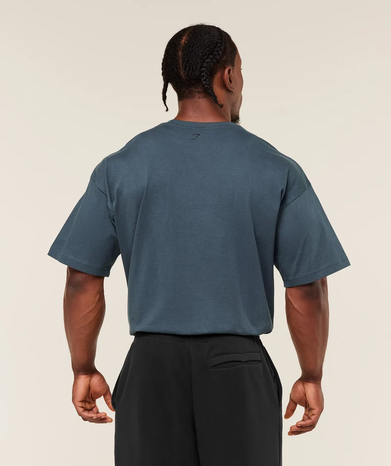Gymshark Olde English T-Shirt - Stealth Blue