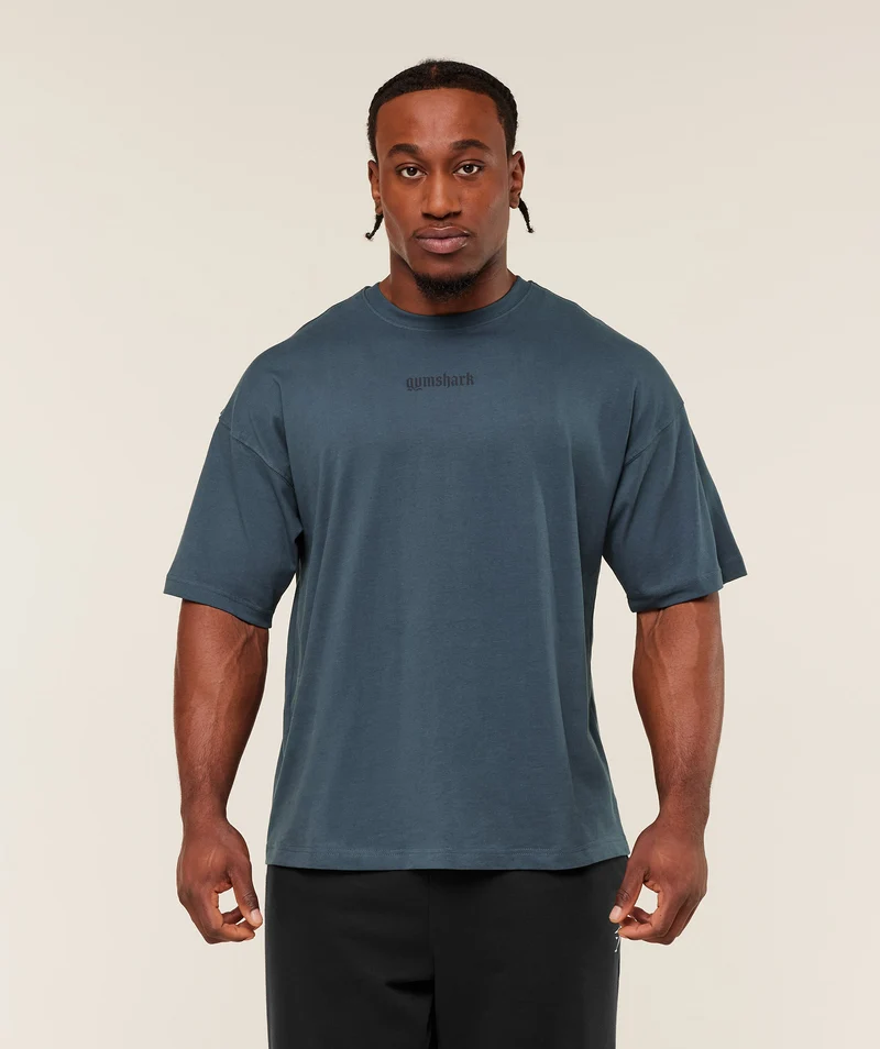 Gymshark Olde English T-Shirt - Stealth Blue