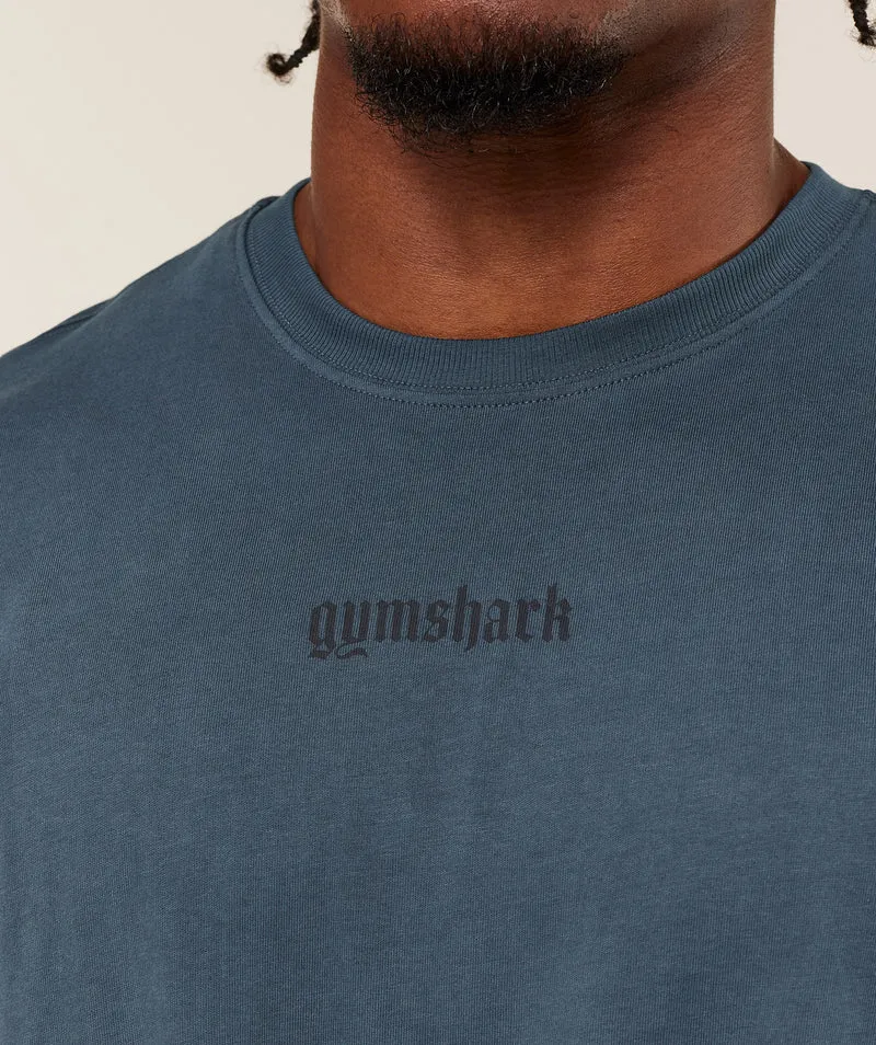 Gymshark Olde English T-Shirt - Stealth Blue