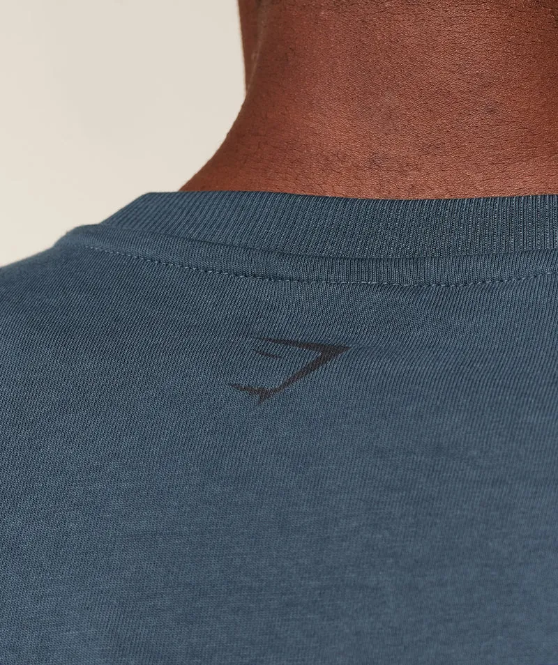 Gymshark Olde English T-Shirt - Stealth Blue