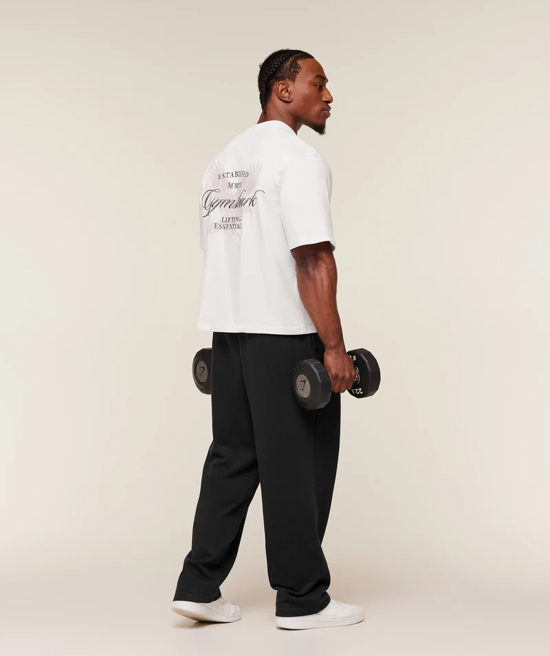 Gymshark Eagle Script Graphic T-Shirt - Soft White