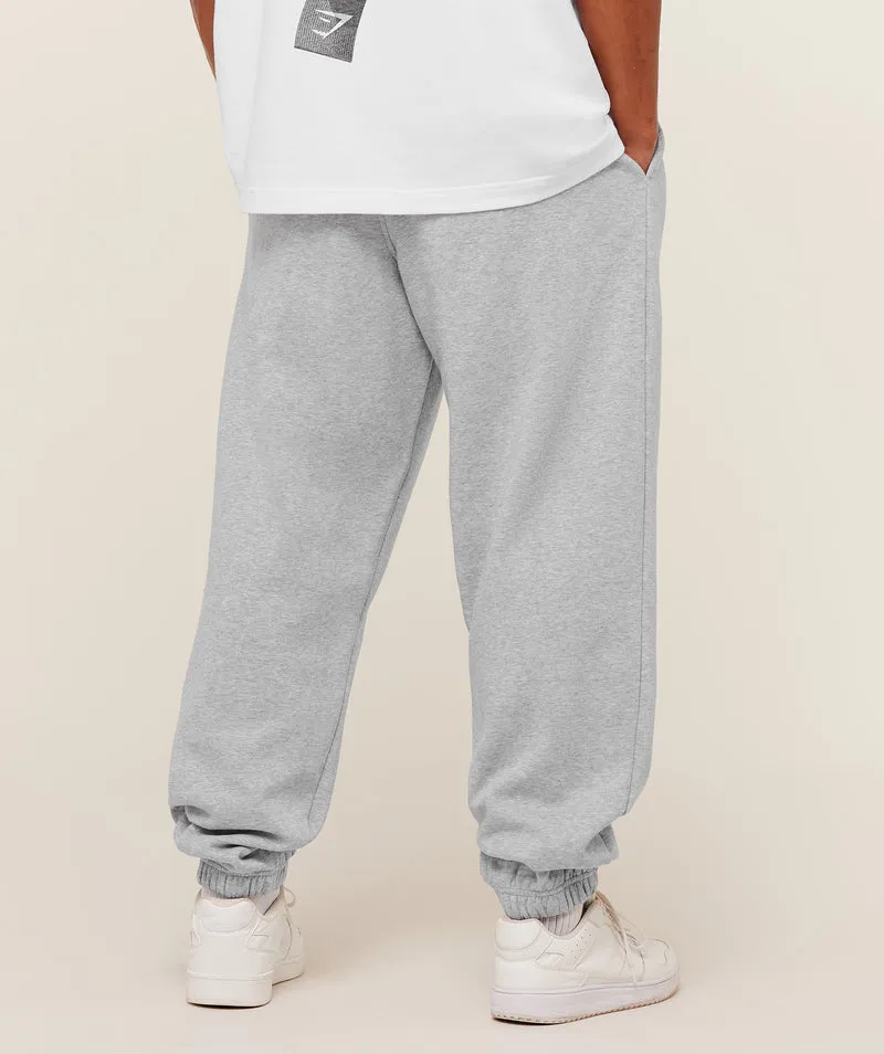 Gymshark Crest Oversized Jogger - Light Grey Core Marl