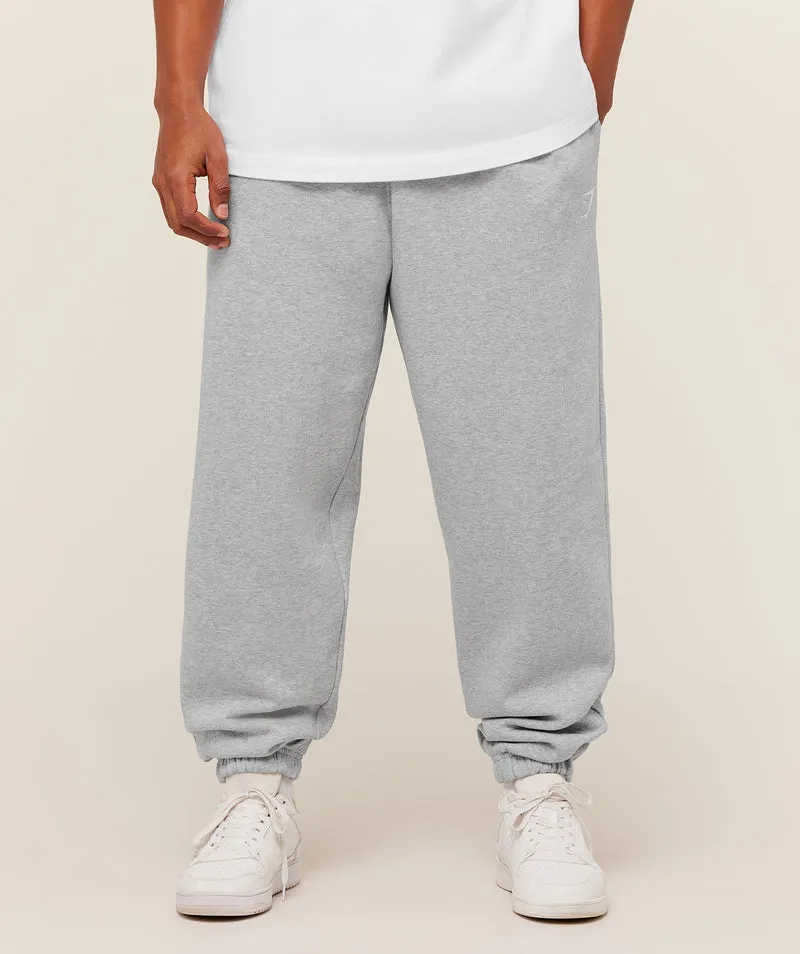 Gymshark Crest Oversized Jogger - Light Grey Core Marl