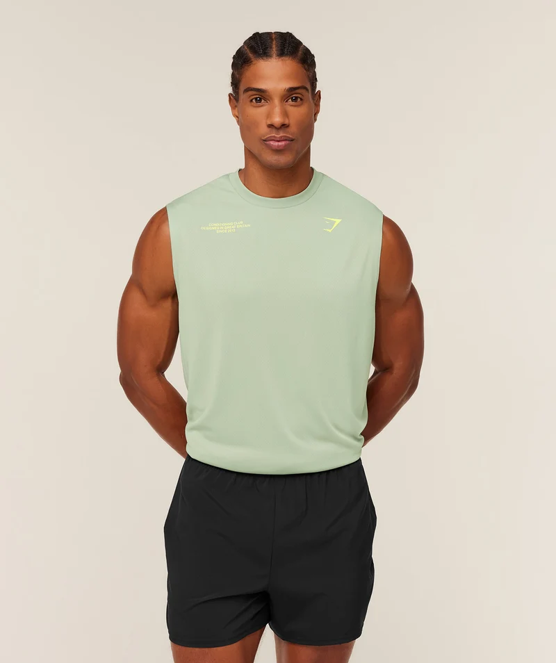 Gymshark Conditioning Club Tank - Haze Green/Sorbet Yellow