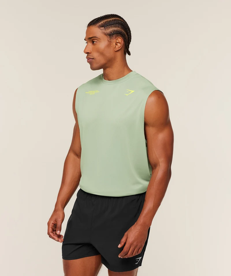 Gymshark Conditioning Club Tank - Haze Green/Sorbet Yellow