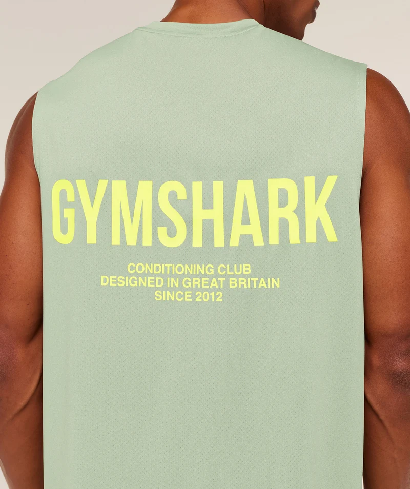 Gymshark Conditioning Club Tank - Haze Green/Sorbet Yellow