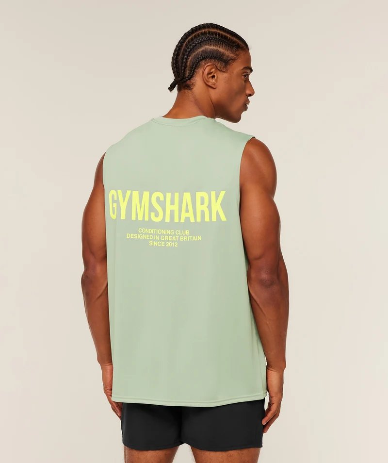 Gymshark Conditioning Club Tank - Haze Green/Sorbet Yellow