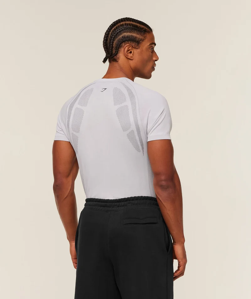 Gymshark Grunge Seamless T-Shirt - Metal Grey/Silver Grey
