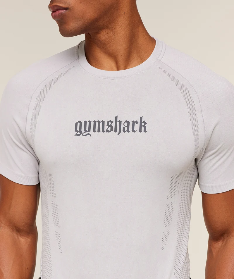 Gymshark Grunge Seamless T-Shirt - Metal Grey/Silver Grey