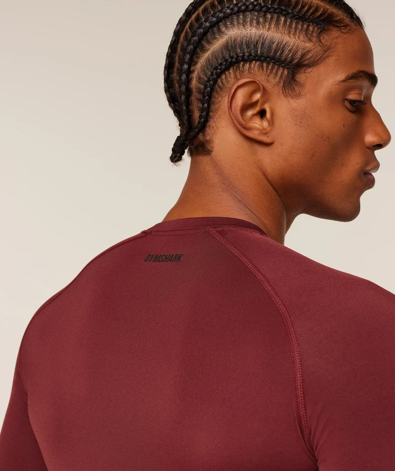 Gymshark Element Baselayer Long Sleeve T-Shirt - Sets Red