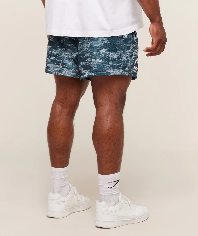 Gymshark Lifting Mesh 5" Shorts - Smoke Blue