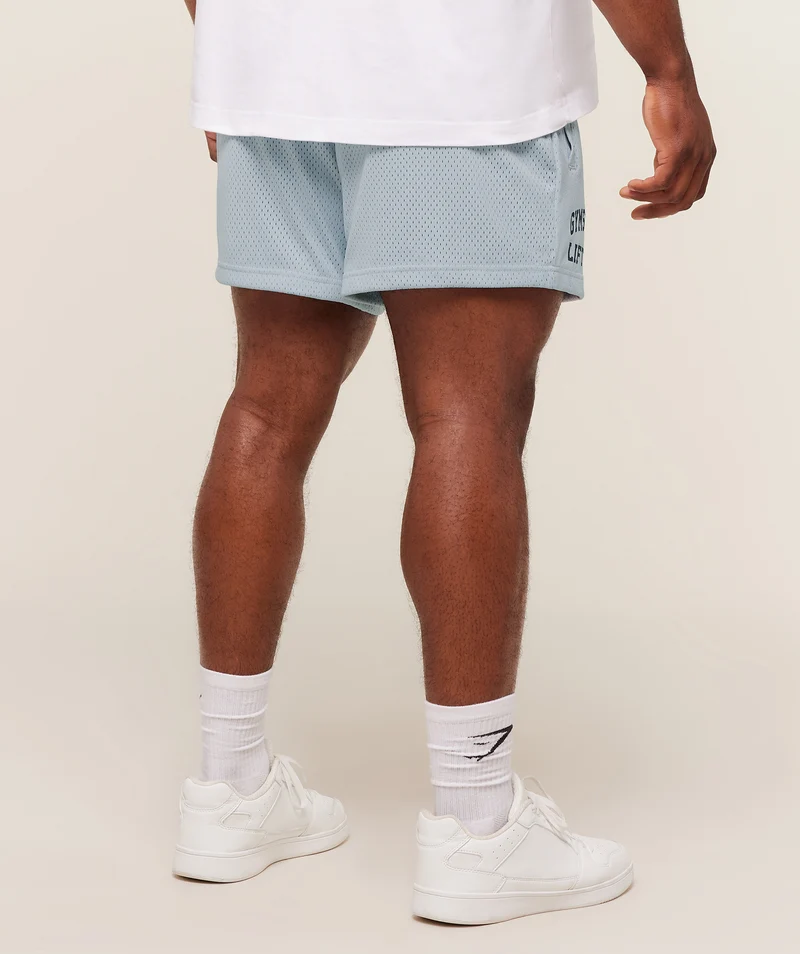 Gymshark Lifting Mesh 5" Shorts - Smoke Blue