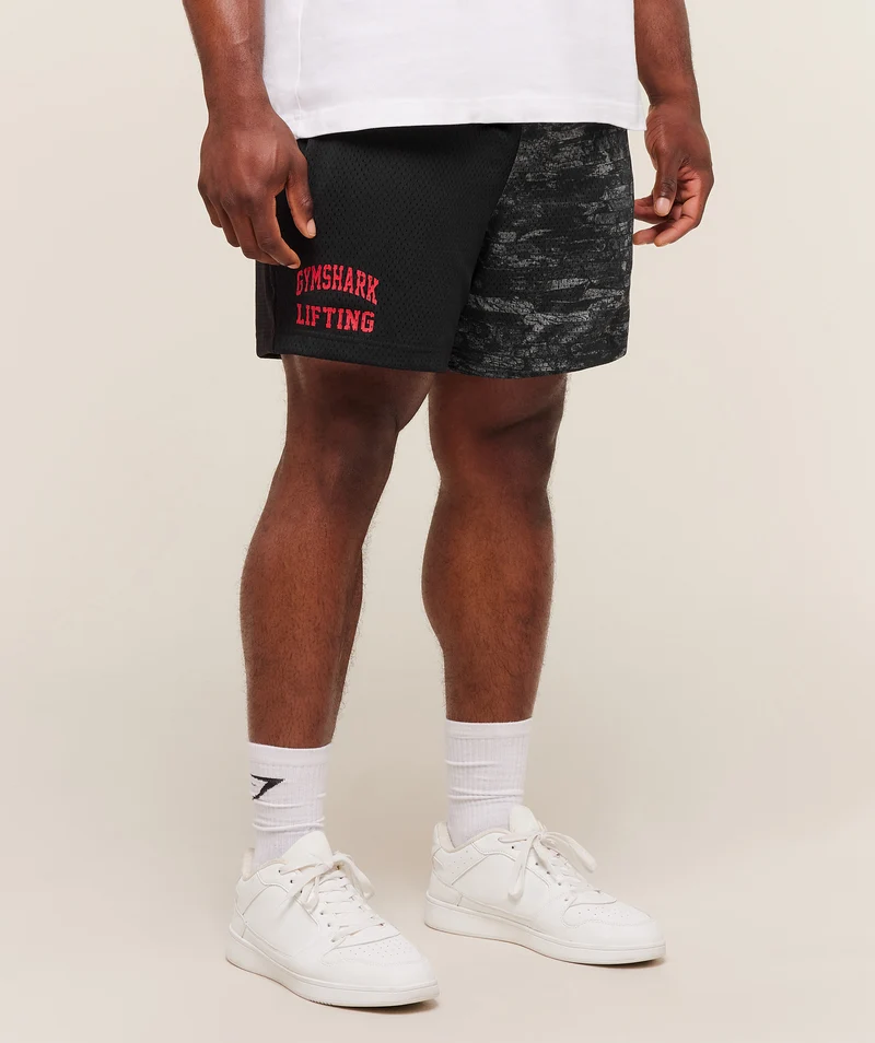 Gymshark Lifting Mesh 5" Shorts - Ash Grey