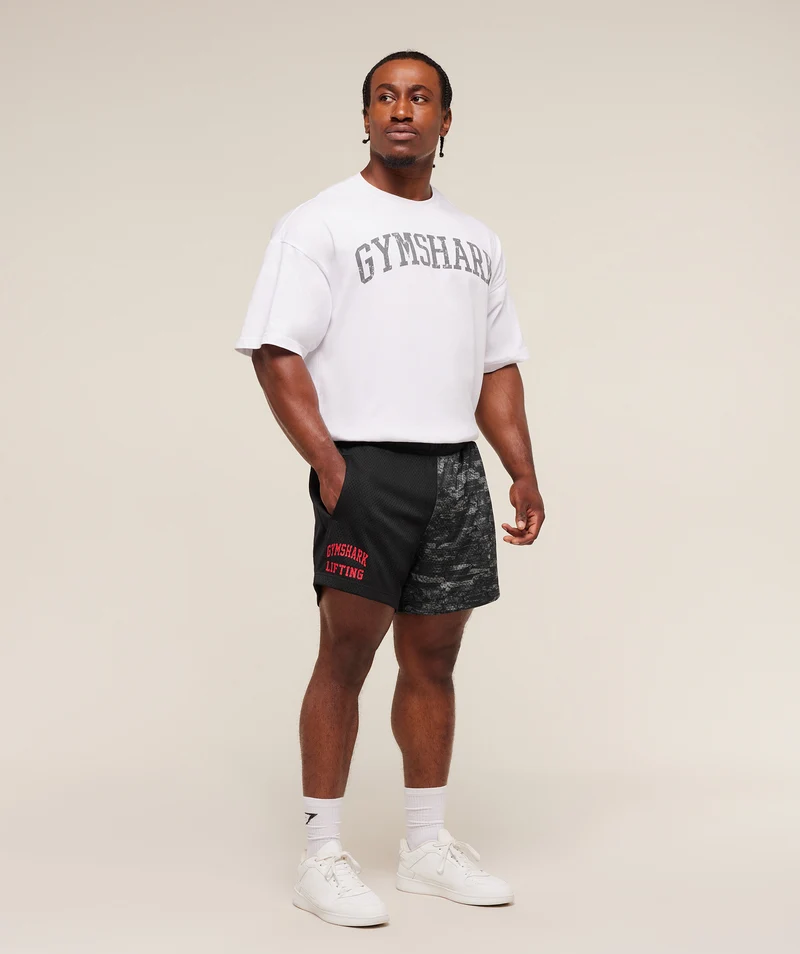 Gymshark Lifting Mesh 5" Shorts - Ash Grey