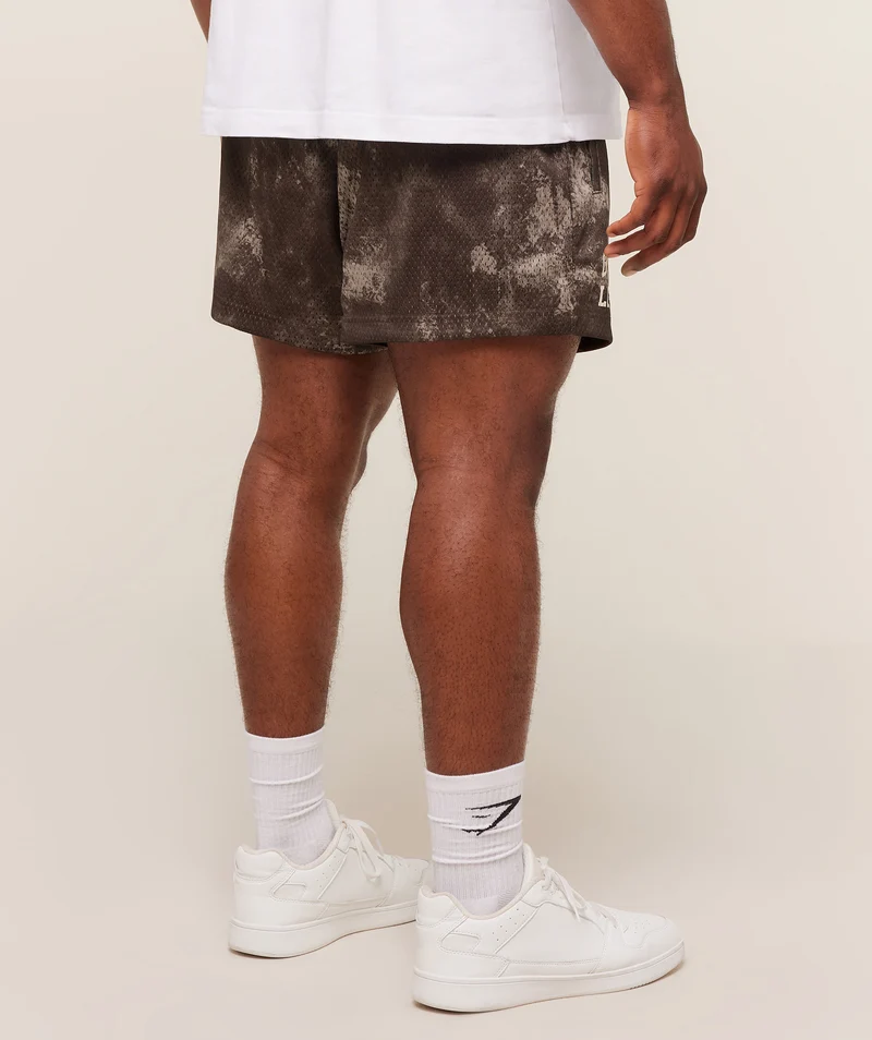 Gymshark Lifting Mesh 5" Shorts - Lifestyle Brown