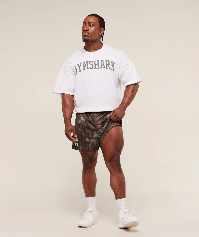 Gymshark Lifting Mesh 5" Shorts - Lifestyle Brown
