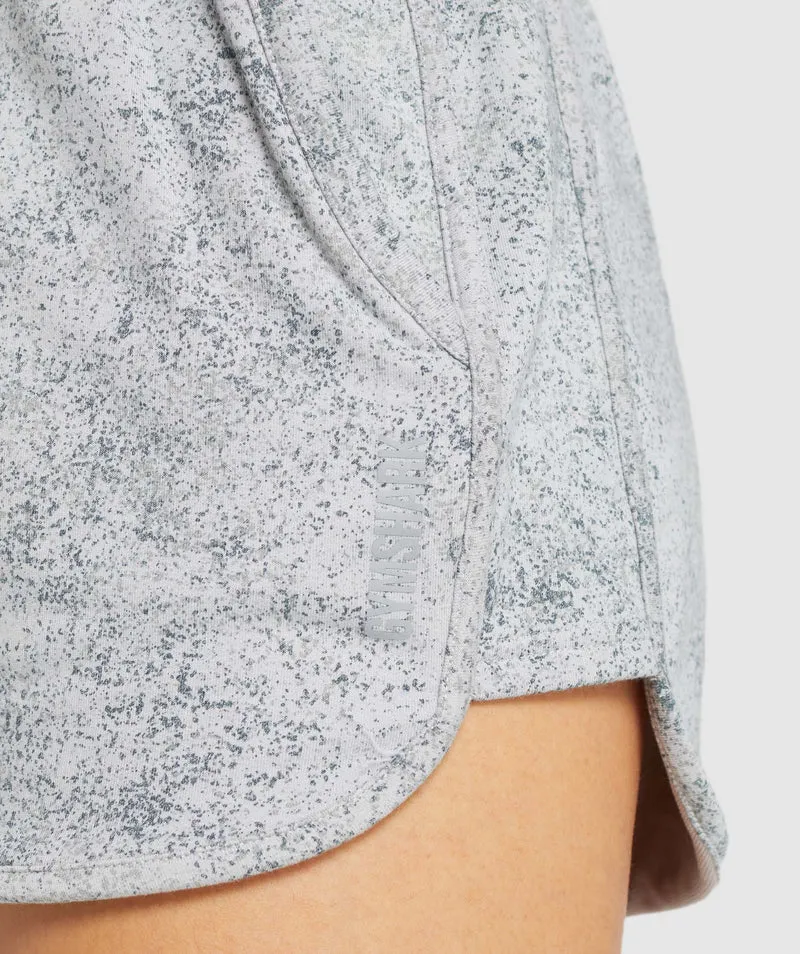 Gymshark Chalk Shorts - Light Grey Print