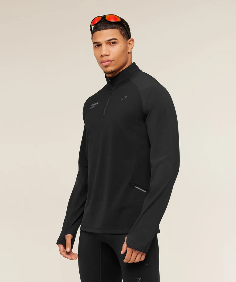 Gymshark Running Elite 1/4 Zip - Black