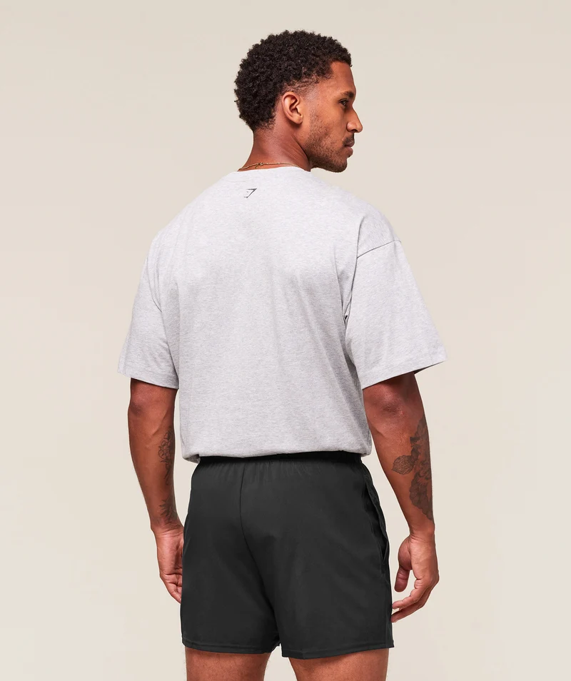 Gymshark Worn Graphic T-Shirt - Light Grey Core Marl