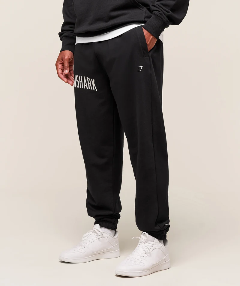Gymshark Worn Graphic Joggers - Black