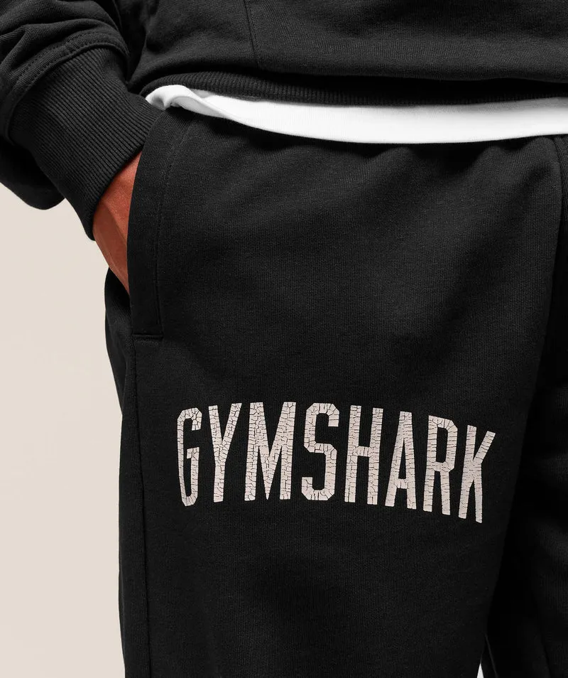 Gymshark Worn Graphic Joggers - Black
