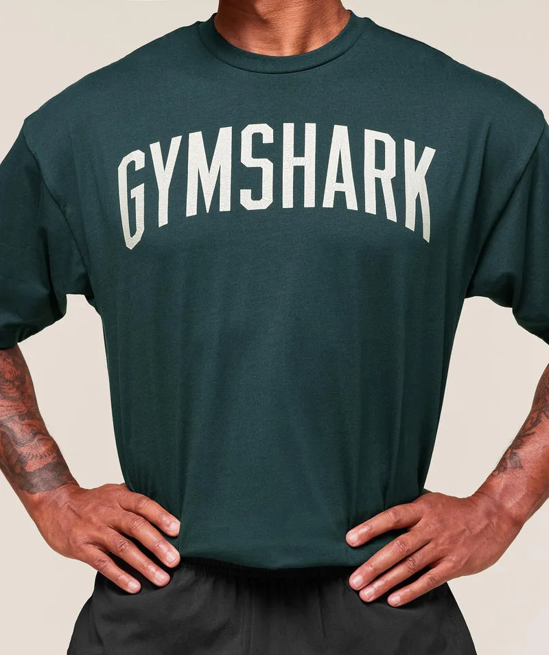 Gymshark Worn Graphic T-Shirt - Deep Petrol Blue