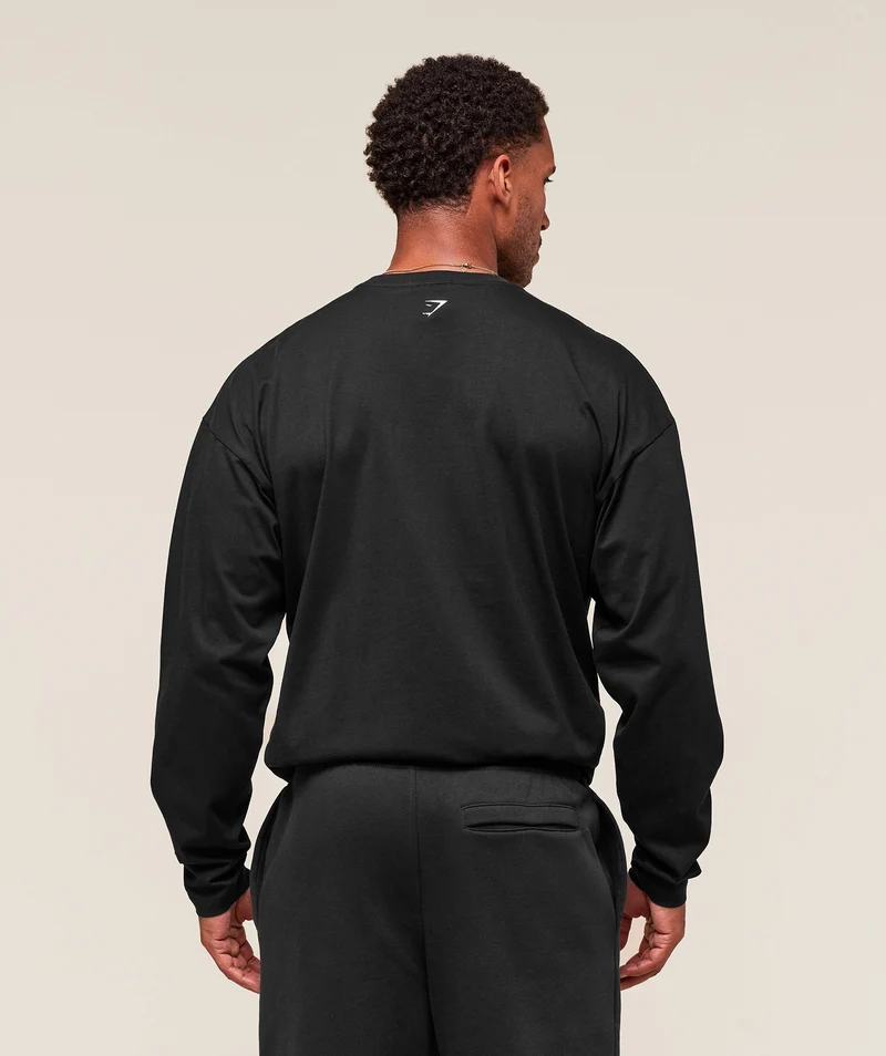 Gymshark Worn Graphic Long Sleeve T-Shirt - Black