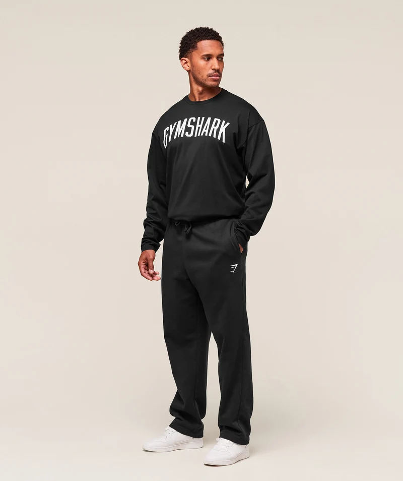 Gymshark Worn Graphic Long Sleeve T-Shirt - Black