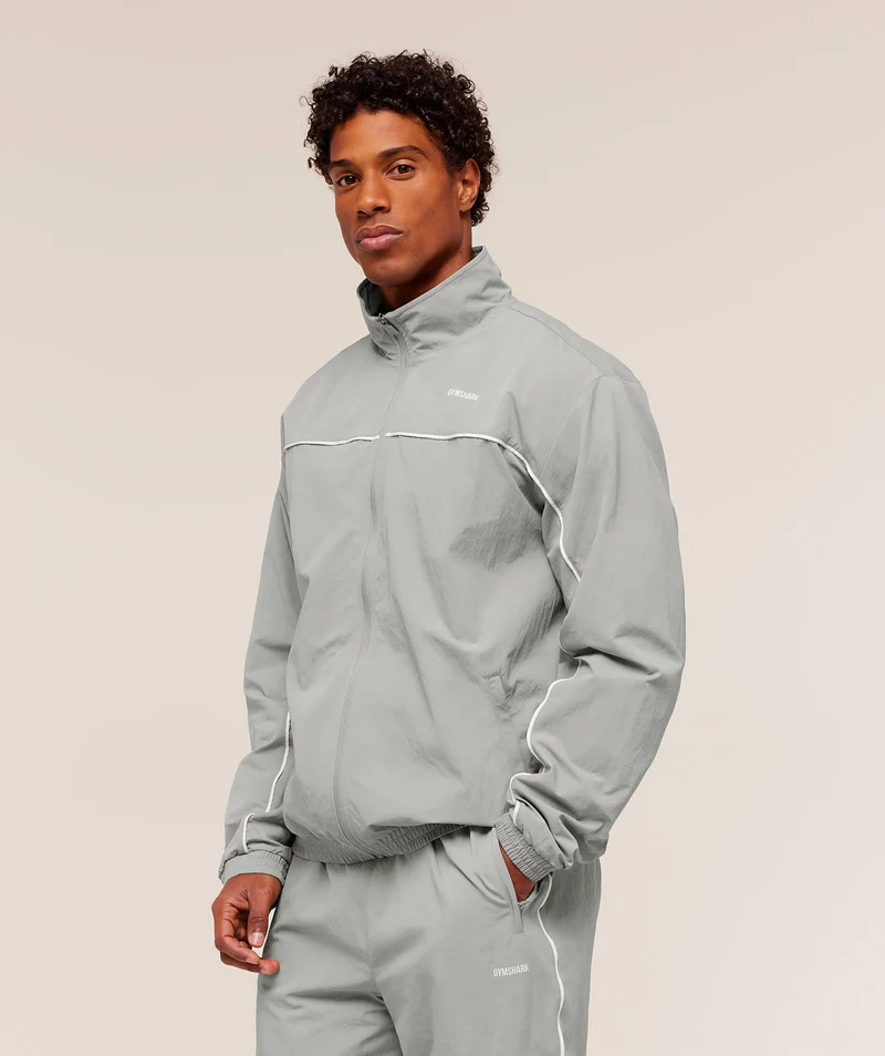 Gymshark Retro Shell Track Jacket - Smokey Grey
