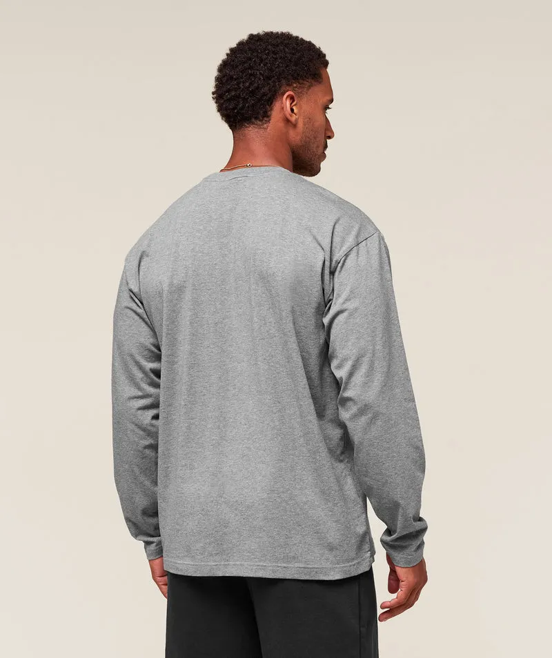 Gymshark Essential Oversized Long Sleeve T-Shirt - Charcoal Core Marl