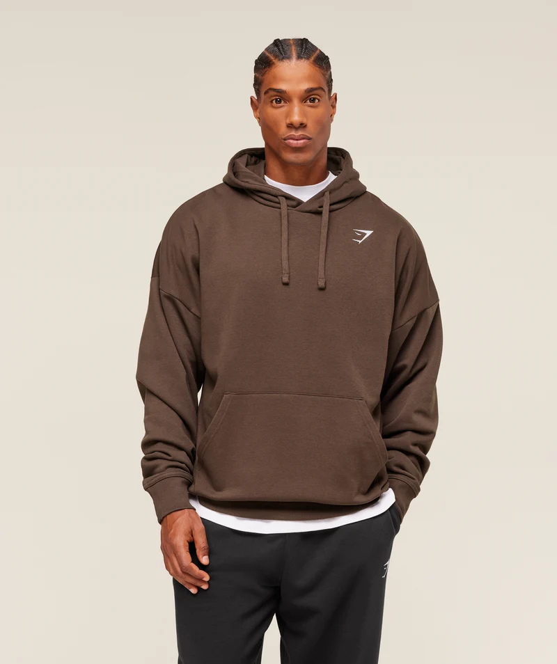 Gymshark Crest Oversized Hoodie - Archive Brown